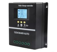 Controlador de carga solar MPPT de 200 A con pantalla LCD para baterías de 12 V, 24 V, 36 V, 48 V, con puertos de cableado grandes y soporte de carga USB dual