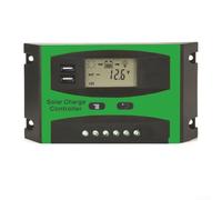 Controlador de carga solar MPPT de 30 A, 12 V/24 V, regulador automático con pantalla LCD, salida USB dual 2.5 A para sistema de panel solar