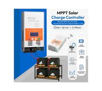 Controlador de Carga Solar MPPT V124 de 80 A Mejorado, 12 V/24 V/48 V Automático, para Litio, LiFePO4