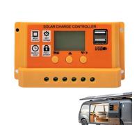 Controlador de carga solar - Parámetro del cargador automático 40 A 12 V/24 V, conector regulador ajustable | Modos de control de carga múltiples salidas USB con pantalla LCD, optimiza el