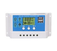 Controlador de carga solar PWM Panel Regulador inteligente Pantalla LCD ajustable 2 Puerto USB 12V 24V Comercial de inicio aplicable (30A)