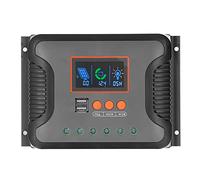 Controlador de Carga Solar PWM, Regulador de Panel Solar 60A 12V 24V 36V 48V 2 Puertos USB Pantalla LCD Ajustable Batería de Litio Inundada de Gel AGM