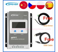 Controlador de cargador Solar EPever MPPT, regulador de batería de voltaje Solar para sistema de baterías de 12V 24V 40A 30A 20A 10A