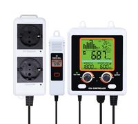 Controlador de CO2 Control de Dióxido de Carbono Medidor de CO2 Día y Noche Sensor de CO2 NDIR Función de Control Dual, Sensor de CO2 de 15 pies para Sala de Cultivo, Tienda de Cultivo, Invernadero