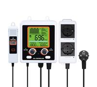Controlador de CO2 de doble toma de corriente, controlador de CO2 para sala de cultivo, dos enchufes que controlan automáticamente entre reguladores de CO2 y ventiladores, sensor NDIR, monitor de CO2