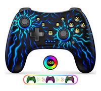 Controlador de conmutación compatible con iOS/Android/Nintendo Switch/Lite/OLED/PC, controlador de brillo LED ajustable con somatosensorik, turbo, 800 mAh