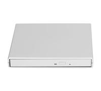 Controlador de Disco óptico DVD Externo, USB 2.0, Ligero, Universal, Velocidad de Transmisión Rápida, Grabador Externo de CD DVD para PC (Silver)