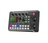 Controlador de DJ Audio mezclador en vivo tarjeta de sonido microphne cambiador de voz de voz karaoke for grabación de transmisión KTV Música de juego Para luces de DJ, luces par y móviles(Nero)