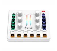 Controlador de DJ, KTV inalámbrico for el hogar, 2 canales, 12 efectos, for transmisión, reducción de ruido, mezclador Audio for juegos, cambio voz, tarjeta sonido en vivo, ordenador