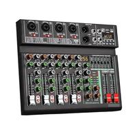 Controlador de DJ, Mezclador de de 4 canales con 256 efectos DSP, grabación for PC, alimentación fantasma de 48 V, mezclador de sonido USB, consola de DJ con Bluetooth, mezcla for