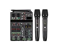 Controlador de DJ, Mezclador de de 4 canales, mezclador USB, consola Bluetooth con micrófono inalámbrico, mezclador de DJ for máquina de fiesta, barra de sonido