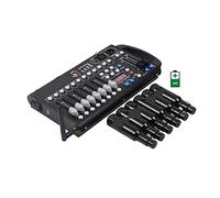 Controlador de DJ Mini controlador inalámbrico 192 canales Controlador de batería RECHARILE DMX512 Sistema inalámbrico del transmisor del receptor Para luces de DJ, luces par y móviles(1 C 6R)