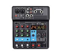 Controlador de DJ Tarjeta de sonido de 4 canales Bluetooth Mini Audio Mixer DJ 16 Consola de reducción de ruido de efectos digitales USB Récord de canto Para luces de DJ, luces par y móviles