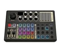 Controlador de DJ, Tarjeta de sonido en e interfaz de con múltiples efectos de mezclador de DJ, cambiador de voz y luz LED.