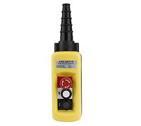 Controlador de grúa, interruptor de botón de elevación del polipasto, controlador colgante de elevación, botón pulsador del polipasto de cadena de la grúa, con parada de emergencia, seguro y confiable