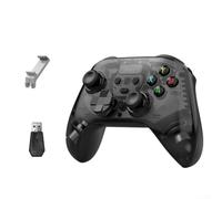 Controlador de juego inalámbrico con joysticks de efecto Hall para Switch, PC, para PS4 y teléfono, gamepad para juegos con soporte para teléfono, diseño ergonómico ABS (negro)