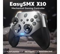 Controlador de juegos inalámbrico EasySMX X10, Gamepad mecánico para PC, interruptor, teléfono, Smart TV, disparador de palo analógico 3D con efecto Hall Dark Purple