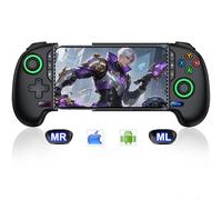 Controlador de juegos móvil inalámbrico para iPhone/Android - Convierte tu iPhone en una consola de juegos - Juega Xbox, PlayStation, Cloud Gamepad para iOS con Hall Joystick, RGB, Turbo (negro)