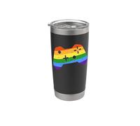 Controlador de juegos Rainbow Gay Gamer Gaymer Gamepad LGBT Vaso térmico de acero inoxidable de doble pared