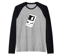 Controlador de Juegos Vintage Joystick Videogamer 8Bit Retro Camiseta Manga Raglan