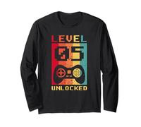 Controlador de Jugador Retro Desbloqueado Nivel 5, diseño de cumpleaños Manga Larga