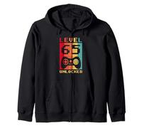 Controlador de Jugador Retro Desbloqueado Nivel 65, diseño de cumpleaños Sudadera con Capucha