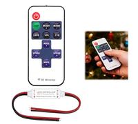 Controlador De LED DC 5V-24V 5A Con Control Remoto Inalámbrico RF Para Tiras De LED Monocromáticas - Dimmer Mini Para Banda LED De 2 Pines, 8 Efectos Dinámicos Y Ahorro Automático De Energía
