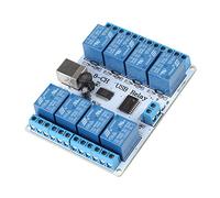 Controlador de m¨®dulo de placa de rel¨¦ USB tipo B de 8 canales DC para rob¨®tica de automatizaci¨®n 12V