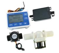 Controlador de medidor + Sensor de flujo G3/4 "DN20 + válvula + fuente de alimentación for medición cuantitativa de líquidos de agua Alta sensibilidad para múltiples medios