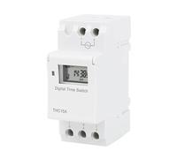 Controlador de memoria con temporizador de interruptor montado en riel THC15A, 220 V, apagado total, AHC15A, riel DIN, programable semanalmente durante 7 días.(DC12V)