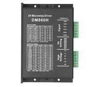 Controlador de motor de paso Controlador PWM 2 fase ajustable con carcasa DM860H para 57 86 Motor paso a paso CNC Controlador Aleación de aluminio negro