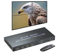 Controlador de pared de video 2x2, entrada 4k/60Hz salida 1080P HDMI Video Wall Procesador, 2x1 3x1 4x1 1x2 1x3 1x4 múltiples modos de empalme de pantalla con rotación de pantalla de 180°