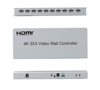 Controlador de pared de video 4K 3 × 3, compatible con 9 salidas HDMI, control IR de color profundo de 8/10/12 bits