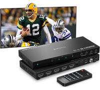 Controlador de pared de video HDMl 2x2 4K, procesador de pared de video PORTTA con 11 modos de empalme, RS232, rotación de 180°, extractor de audio, 2x2,1x2,1x3,1x4,2x1,3x1x4x1, 4 pantallas de TV en 1