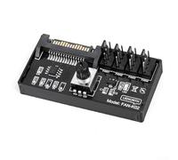 Controlador de perilla de velocidad del ventilador de refrigeración, 4 pines para interfaz PWM para fuente de alimentación SATA y CC, puertos de cubo de ventilador de 4 vías y 6 vías (4 pines x 4)