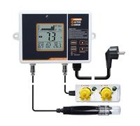 Controlador de pH con Compensación de Temperatura Rango de Control de pH Ajustable de 4.5 a 8.5 pH Doble Salida de Relé Operación Fácil de Conectar y Usar Medición de pH para Acuarios,Hidroponía