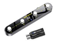 Controlador de pie MIDI inalámbrico con receptor MIDI Mate: 4 interruptores de pie personalizables y 1 pedal de expresión personalizable, BT5.3 BLE/USB MIDI, control de aplicación de PC, 5 modos