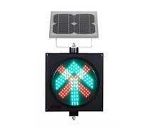 Controlador de semáforo,led semáforo,Semáforo solar con mando a distancia, 2 en 1 Industrial Advertencia Flecha Luz, 300mm（12"） Cruz Roja Flecha Verde Lámpara Indicadora de Tráfico con Panel Solar