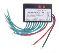 Controlador de señal LED, controlador de luz LED de 4 a 9 canales para señalización 12 V 24 V CC, salida de 27 A con modo de velocidad ajustable, carcasa de metal (B)