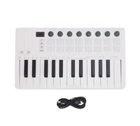 Controlador de teclado MIDI BT Wireless 25 tecla Portable USB Música Potenciada Teclado de producción con 16 almohadillas RGB 8 perillas para práctica de rendimiento de estudio