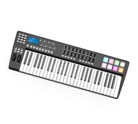 Controlador de teclado USB portátil de 49 teclas, 8 almohadillas retroiluminadas de colores RGB, pantalla LED con Cable USB Piano Electrónico Para Principiantes