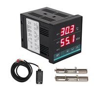 Controlador de temperatura Brilluxa, regulador de termostato de humedad de doble pantalla, controlador digital de humedad constante con función de alarma
