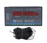 Controlador de Temperatura con 6 Canales, Termostato Automático Preciso, Sonda Impermeable de 30m, para Invernadero y Granjas, 110 - 230V - Alta Precisión, Pantalla Digital, Uso
