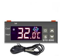 Controlador de temperatura con pantalla digital con control de calefacción y refrigeración y calibración para elaboración de cerveza casera, laboratorios y sistemas de acuarios