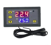 Controlador de temperatura con termostato y regulador de interruptor de sensor para calefacción y refrigeración estables, límites de temperatura superiores e inferiores ajustables, potencia 12V/24V
