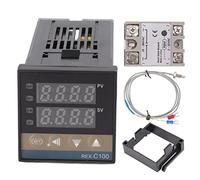 Controlador de temperatura del termostato PID digital largo 100 V-240 V y módulo de relé termopar tipo K imperial M6 de 3,3 pies (40A)