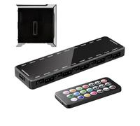 Controlador de temperatura del ventilador PWM - Hub de ventilador de PC con divisor ARGB, integra ventiladores PWM e iluminación RGB, controlador de ventilador activado por temperatura, adaptador