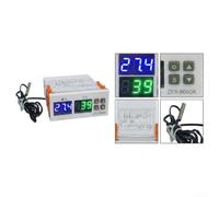 Controlador de Temperatura Digital 10A DC12/24V AC110-220V(DC24V/10A) | para carga 10A, voltaje DC/AC, para preciso 0.1°C, pantalla clara, instalación fácil