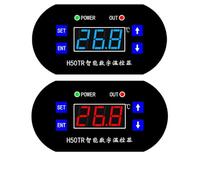 Controlador de temperatura digital H50TR de -55 a 120 °C, 12 V y 24 V, con pantalla LED roja y azul, y control de calor y frío.(24V Red Display)