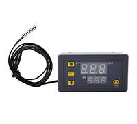Controlador de temperatura digital LED W3230 DC 12V 24V 220V Medidor de sensor de interruptor de termostato(220V-rojo y azul)